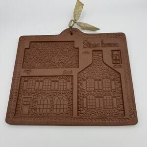 Hartstone Vintage Stone House Gingerbread Cookie Mold Terracotta Wall Hanging